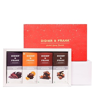 didier amp frank luxury assorted chocolate gift box  rakhi gift pack  premium assorted chocolates  4 x 40g bars 160g total  festive chocolate gift