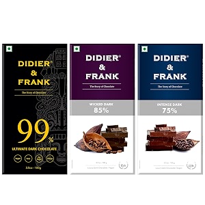 didier amp frank assorted dark chocolate 99 85 amp 75 dark 80gm each keto
