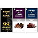 Didier &amp; Frank Assorted Dark Chocolate 99%, 85% &amp; 75% Dark, 80Gm Each (Keto)