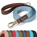Didog PU Leather Dog Leash for Large Dogs, 6ft Padded Handle, Denim Blue