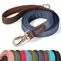 Didog PU Leather Dog Leash for Large Dogs, 6ft Soft Padded Handle, Blue