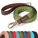 Didog PU Leather Dog Leash for Large Dogs, 6ft Padded Handle, Olive Green