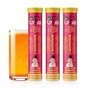 500 mg L Glutathione with Hyaluronic Acid, Vitamin C &amp; Vitamin E for Brighter Youthful Skin, Lightening, Glow, Radiance, Pigmentation | 20 X 3 Orange Flavour Antioxidant effervescent Tablets