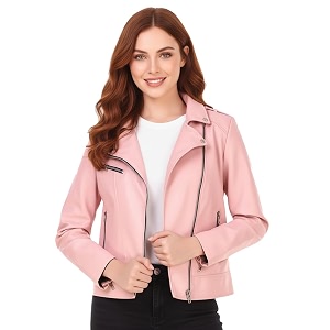 Women Leather Jacket Solid and Riding Biker