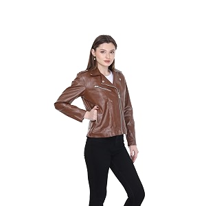 Women Leather Jacket Solid and Riding Biker
