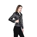 Women Leather Jacket Solid and Riding Biker