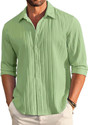 DIGIMI Men Solid Casual Light Green Shirt