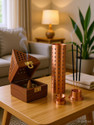 DigiRake Dhoop + Agarbatti Stand (Copper Colour) Combo, Sambrani Holder, SS Agarbatti Stand Wooden, Stainless Steel Incense Holder Set