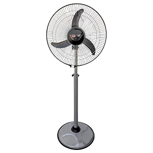 digismart 400 mm bullet fanfarrata fan pedestal fan for home adjustable height 2400 rpm mark -1 speed regulator x-flow technology aerodynamic blade 1 year manufactured warranty grey