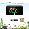 MoonOrange Digital Aquarium Thermometer, Stick-on Fish Tank Thermometer with LED Display, Wireless Aquarium Temperature Measurement with Battery-Change Tool and Extra Sticker.(Black*1)