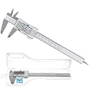 Digital Caliper Measuring Tool, Stainless Steel Vernier Caliper Digital Micrometer with Large LCD Screen, 6 Inch/150mm Caliper Tool for DIY/Household (150mm White plastic)