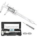 Harboan Digital Caliper Measuring Tool, Stainless Steel Vernier Caliper Digital Micrometer with Large LCD Screen, 6 Inch/150mm Caliper Tool for DIY/Household (Stainless Steel, Plastic, Metal)
