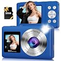 Digital Camera, 56MP Point and Shoot Camera with 32GB Card for Kids Teens