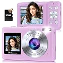 Digital Camera, 56MP Point and Shoot Camera with 32GB Card for Kids Teens