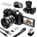 Digital Camera for Photography, Camara Fotografica Video Auto Focus 48 MP with WiFi Auto-Focus Vlog Camera for YouTube with Flip Screen 16X Zoom with 32GB Micro SD Card Card Reader