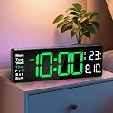 Digital Clock Large Display, 16" Large Digital Wall Clock for Bedroom, Led Big Wall Electric Clocks with Remote Control,Date,Week,Alarm,Temp,Night Light for Classroom,Living Room,Gym,Office