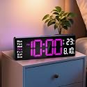 Digital Clock Large Display, 16" Large Digital Wall Clock for Classroom, Led Big Wall Clocks with Remote Control,Date,Week,Alarm,Temp,Night Light for Bedroom,Living Room,Gym,Office