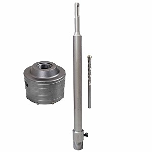 digital craft 80mm wall core drill bit with 300mm depth concrete cement stone hole saw cutter sds impact drill round shank bit with connecting rod durable heavy duty precision drilling