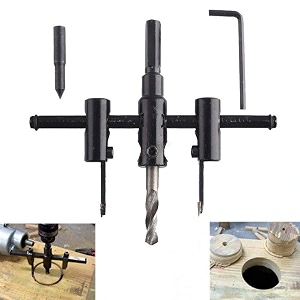 digital craft 30mm-120mm adjustable circle hole cutter set  alloy steel hole saw drill bit with hex key for woodworking