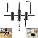 Digital Craft 30mm-120mm Adjustable Circle Hole Cutter Set – Alloy Steel Hole Saw Drill Bit with Hex Key for Woodworking