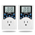 Digital Infinite Repeat Cycle Timer Plug, 120V, 15A (2 Pack)