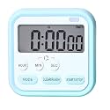 Digital Kitchen Timer with Stopwatch, LCD Display, 24-Hour Countdown&Up Timer, 100% Loud Alarm, Magnetic Back, Foldable Stand, Hanging Slot, Timer for Students, Cooking, Gym, Laboratory, & Office