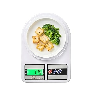 digital kitchen weighing scale 10kg  1g precision electronic food weight machine with backlit lcd display tare function for cooking baking diet white