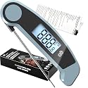 Digital Meat Thermometer Instant Read Light Blue Rotating Display IP56