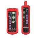 Network Cable Tester with Emitter and Receiver, NCV, Port Flashing – CAT5, CAT6 Line Tracer for RJ45/RJ11 LAN, Ethernet Cable Tester Line Finder with Earphone & LED for Dark Environments