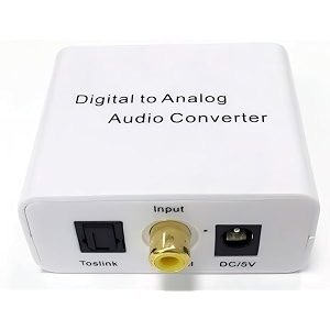 digital optical coax to analog stereo audio lr converter with stereo 35mm adapter with optical cable