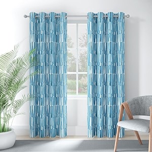wakefit curtains 7 feet long set of 1 blocks upto 70 of light door curtains 7 feet curtains for living room polyester printed curtains decoration items for home dcor piper blue