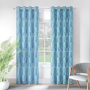 wakefit curtains 9 feet long set of 1 blocks upto 70 of light door curtains 9 feet curtains for living room polyester printed curtains decoration items for home dcor piper blue