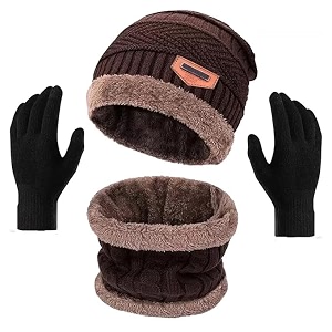 digital shopee winter warm men amp women woolen knitted hand gloves and winter wear set free size