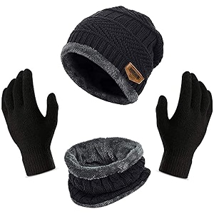 digital shopee winter warm winter wear set and woolen knitted hand gloves free size for men amp women