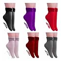 DIGITAL SHOPEE Women 6 Pair Thumb Thermal Socks Winter Velvet Pile Lined Socks Thick Slipper Socks
