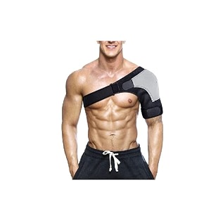 digital shoppy 1pc adjustable compression shoulder brace support with ice pack holder for injury prevent sprain soreness tendinitis bursitis left