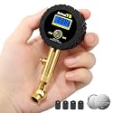 Digital Tire Pressure Gauge, 1.5 inch LED Display, Air Pressure Gauge for Tires with 360° Swivel Chuck, 100 Psi Tire Gauge for Truck Bus RV Car Motorcycle Bike