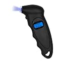 Digital Tire Pressure Gauge, 150PSI 4 Settings High Accuracy Tire Gauge with Backlit LCD and Non-Slip Grip, Easy to Read Air Pressure Gauge for Cars, Trucks and Bicycles (Black)