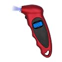 Digital Tire Pressure Gauge, 150PSI 4 Settings High Accuracy Tire Gauge with Backlit LCD and Non-Slip Grip, Easy to Read Air Pressure Gauge for Cars, Trucks and Bicycles (Red)