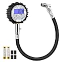 Digital Tire Pressure Gauge with 200 PSI - Heavy Duty Air Chuck, Reinforced Rubber Hose, Professional Accuracy, and LED Backlight