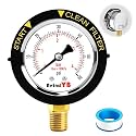 Pool Filter Pressure Gauge, 304 Stainless Steel, IP67 Waterproof, 0-60 Psi/Bar, 2" Dial, 1/4" NPT Bottom Mount, ±2% Accuracy, for Swimming Pool,Sand Filter Systems 1Pc, Taflon Tape Included
