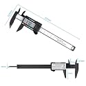 Digital vernier caliper, 6 inch Vernier Caliper Gauge Micrometer, Digital Caliper Measuring Tool, Construction with LCD Screen, Easy Switch from Inch to Millimeter, (Pcs-1).