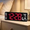 Digital Wall Clock for Bedroom, 13" Digital Clock Large Display