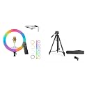 DIGITEK® (DRL-18 RGB) 18 Inch Multi-Color LED Ring Light with Remote Control & Smartphone Holder - A