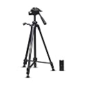 Digitek (DTR 490 LW) Foldable Tripod Stand with Smartphone Holder, Pan Head & Quick Release Plate, 4.92ft Max Height, 4kg Load, Rubberised Legs, 3-Section Adjustable for DSLR & Smartphones