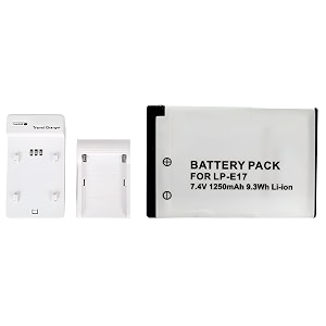 duc006 battery charger with lp-e17 platinum 1250mah extra power secondary rechargeable li-ion battery for camera lp-e17 combo