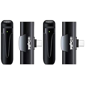 digitek dwm-001 wireless microphone amp receiver with type c compatible for noise cancellation mic suitable for vlog you tube live streaming video recording and more pack of 2