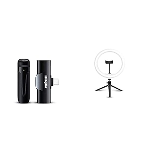 digitek dwm-001 wireless microphone amp receiver with type c amp drl-14 professional 3556 cm 1434 inch led ring light  dimmable lighting  for youtube  photo-shoot  video shoot  live stream