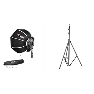 digitek dsbh-065 portable 65cm octa soft box kit with s2 type bracket 2 white diffuser silver p