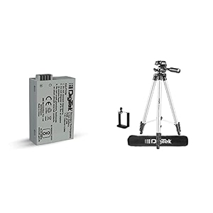 digitek lp e8 lithium-ion rechargeable battery for dslr camera ampamp dtr 455 lt 51 inch tripod for smartphones amp cameras with mobile holder and carry bag max operating height